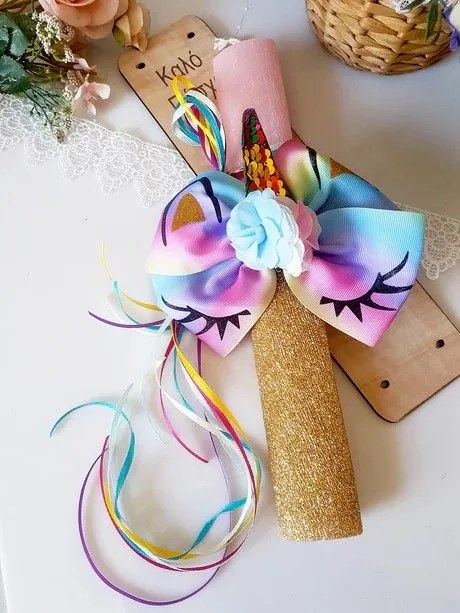 Μονόκερος Unicorn με αξεσουάρ μαλλιών Αρωματική λαμπάδα - Ναι