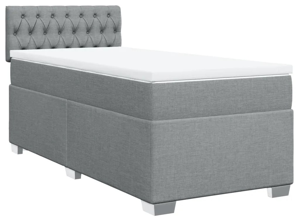 ΚΡΕΒΑΤΙ BOXSPRING ΜΕ ΣΤΡΩΜΑ ΑΝΟΙΧΤΟ ΓΚΡΙ 80X200 ΕΚ. ΥΦΑΣΜΑΤΙΝΟ 3288022