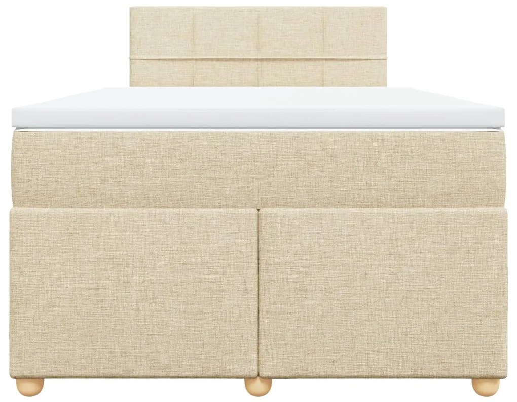 vidaXL Κρεβάτι Boxspring με Στρώμα Κρεμ 120x190 εκ. Υφασμάτινο