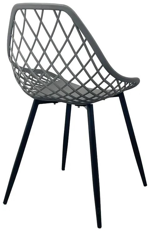 Καρέκλα Suan pp σε ανθρακί απόχρωση και μαύρο μεταλλικό πόδι 56x49x82εκ 56x49x82 εκ.