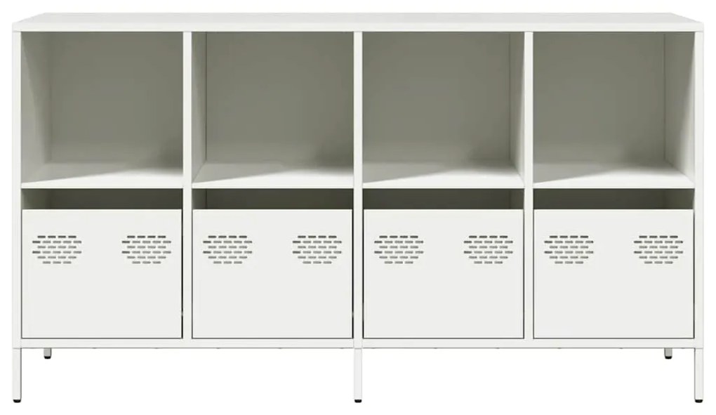 vidaXL Sideboard Λευκό 135x39x73,5 cm Ατσάλι ψυχρής έλασης