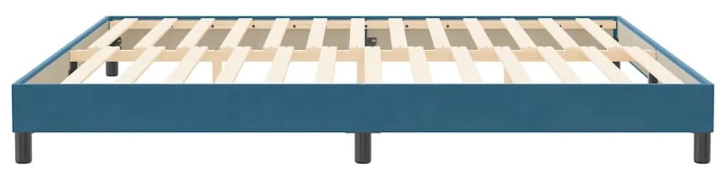 vidaXL Κρεβάτι Boxspring χωρίς Στρώμα Σκούρο Μπλε 200x220 εκ Βελούδινο