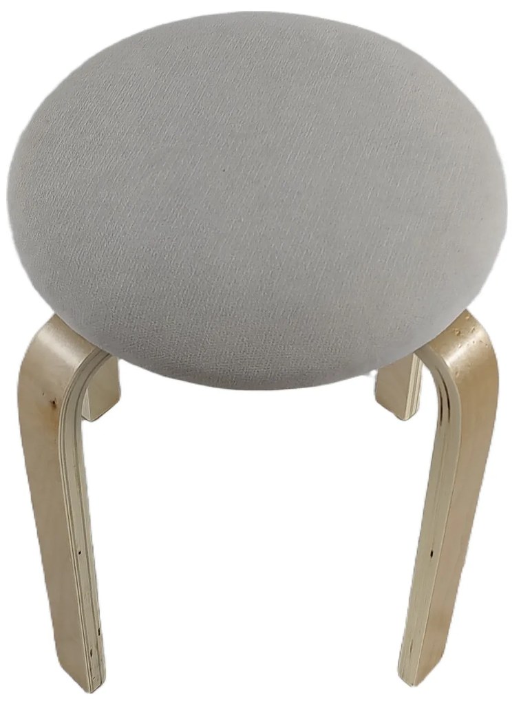 Σκαμπό ArteLibre MILOA Mπεζ/Φυσικό Ύφασμα/Ξύλο 42x42x45cm