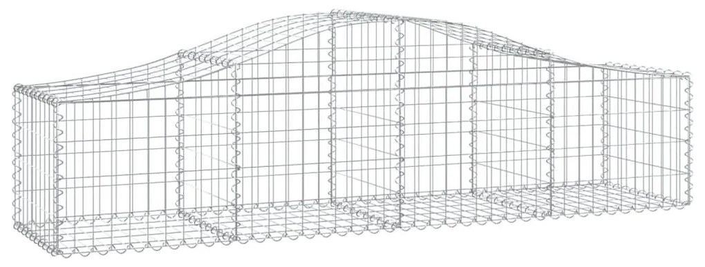 Συρματοκιβώτια Τοξωτά 14 τεμ. 200x50x40/60 εκ. Γαλβαν. Ατσάλι - Ασήμι