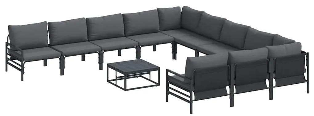 vidaXL Σετ Καναπέ Κήπου 12 pcs Ανθρακί Ατσάλι