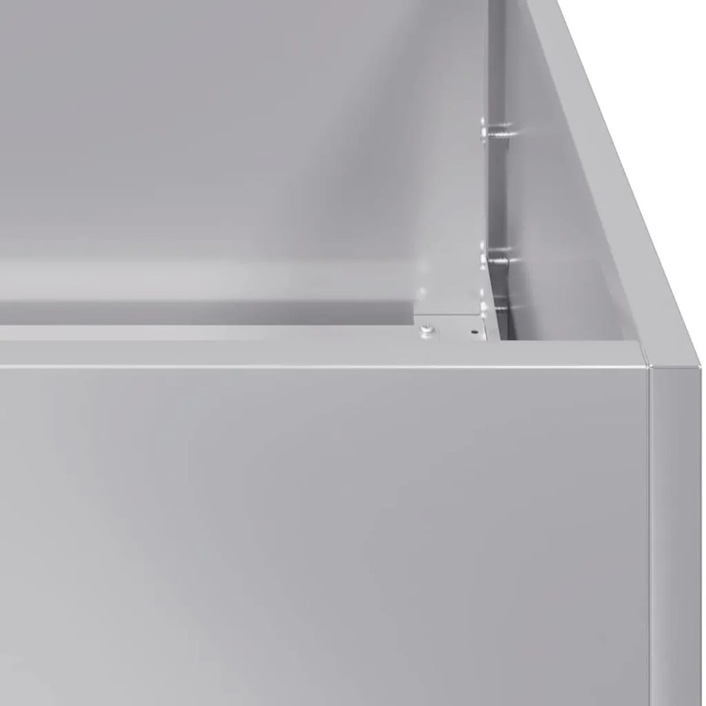 Ζαρντινιέρα 280x80x40 εκ. από Γαλβανισμένο Ατσάλι - Ασήμι