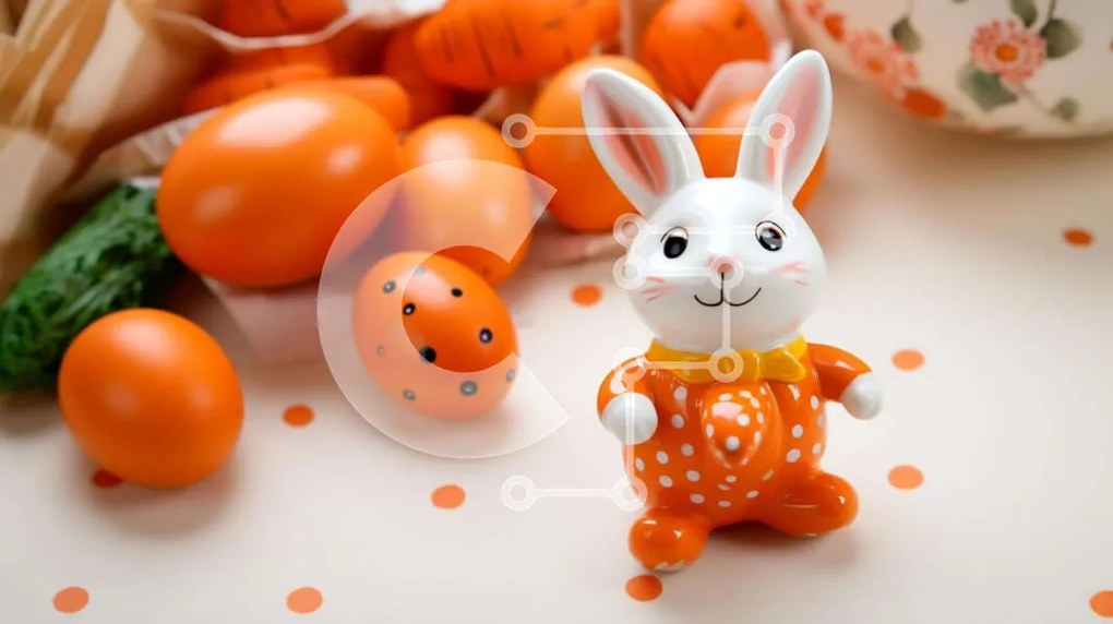 Intra Συλλεκτικό Ξύλινο Παζλ Plywood 4mm - Εορταστικό πασχαλινό λαγουδάκι με πολύχρωμα αυγά Σε Ξύλινο Κουτί - Διαστάσεις: 10x10 cm – 25 κομμάτια