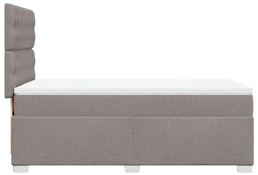 Κρεβάτι Boxspring με Στρώμα Taupe 100 x 200 εκ. Υφασμάτινο - Μπεζ-Γκρι