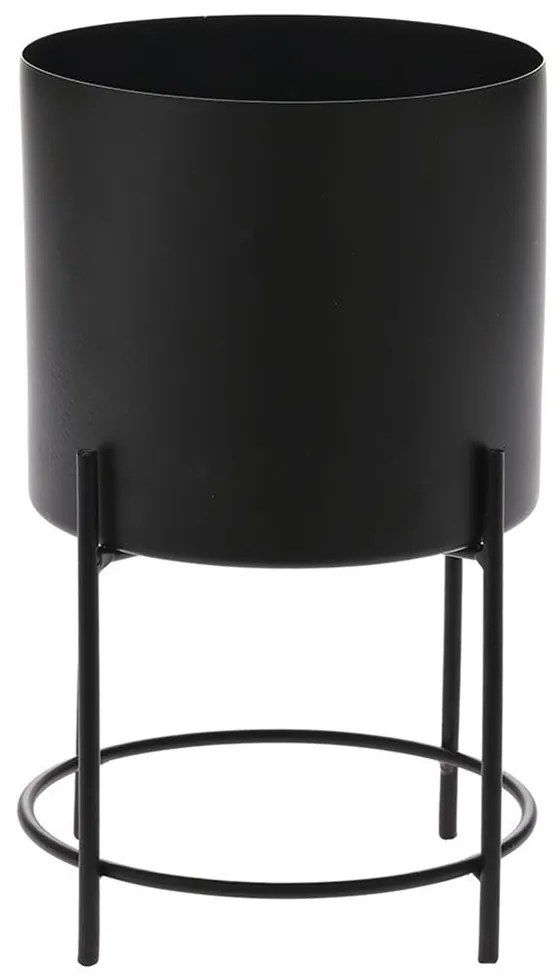 Κασπώ Σε Βάση 77575 16x16x26cm Black Μέταλλο