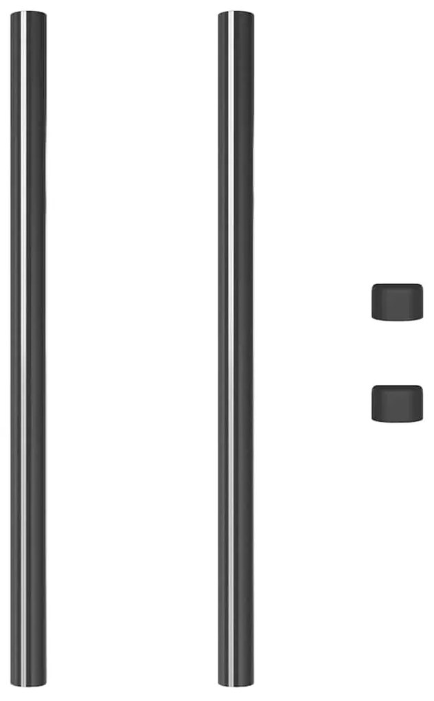 vidaXL Πό posts φράχτη 2 pcs Γκρι 90 cm Ατσάλι με Επικάλυψη Πούδρας