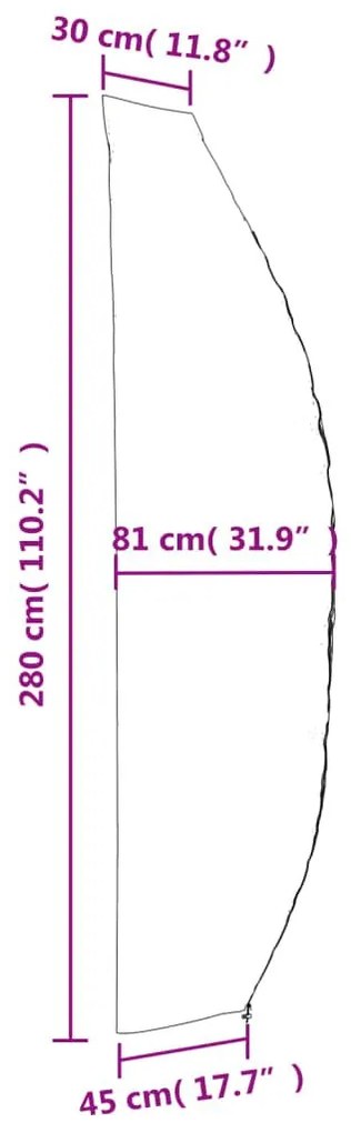 Κάλυμμα Ομπρέλας Κήπου Μαύρο 280x30/81/45 εκ. 420D Oxford - Μαύρο