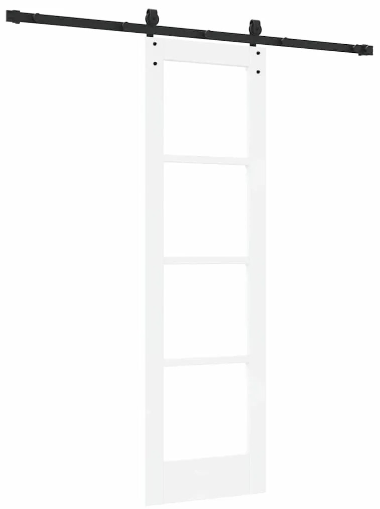 vidaXL Ολισθητή Πόρτα Λευκό 61 x 198.5 εκ. Ξύλο και μέταλλο
