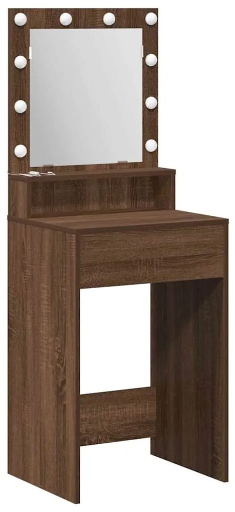 vidaXL Τραπέζι Μακιγιάζ Καφέ δρυς 50 x 41 x 135 εκ Επεξεργασμένο ξύλο