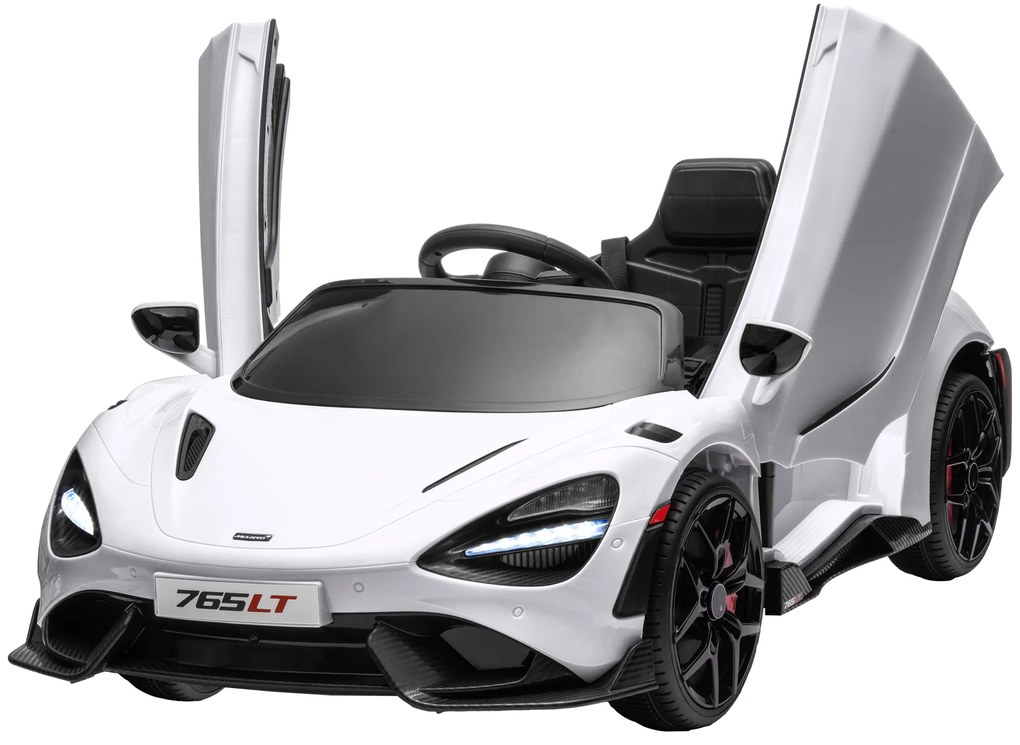 AIYAPLAY Ηλεκτρικό αυτοκίνητο για παιδιά με πόρτες που ανοίγουν προς τα πάνω, τηλεκατευθυνόμενο, με ομαλή εκκίνηση και φώτα LED, Λευκό