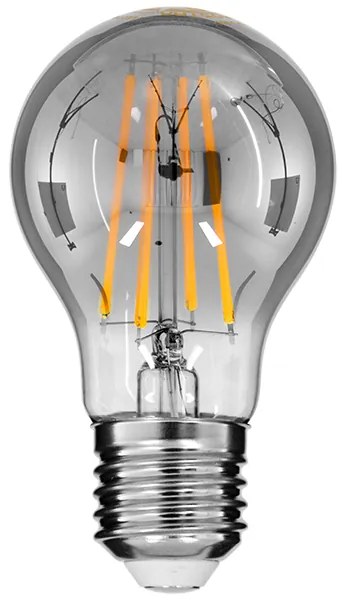 GloboStar® 99067 Λάμπα E27 A60 Γλόμπος LED LONG FILAMENT 8W 800 lm 320° AC 85-265V Edison Retro με Φιμέ Γυαλί Θερμό Λευκό 2700 K Dimmable