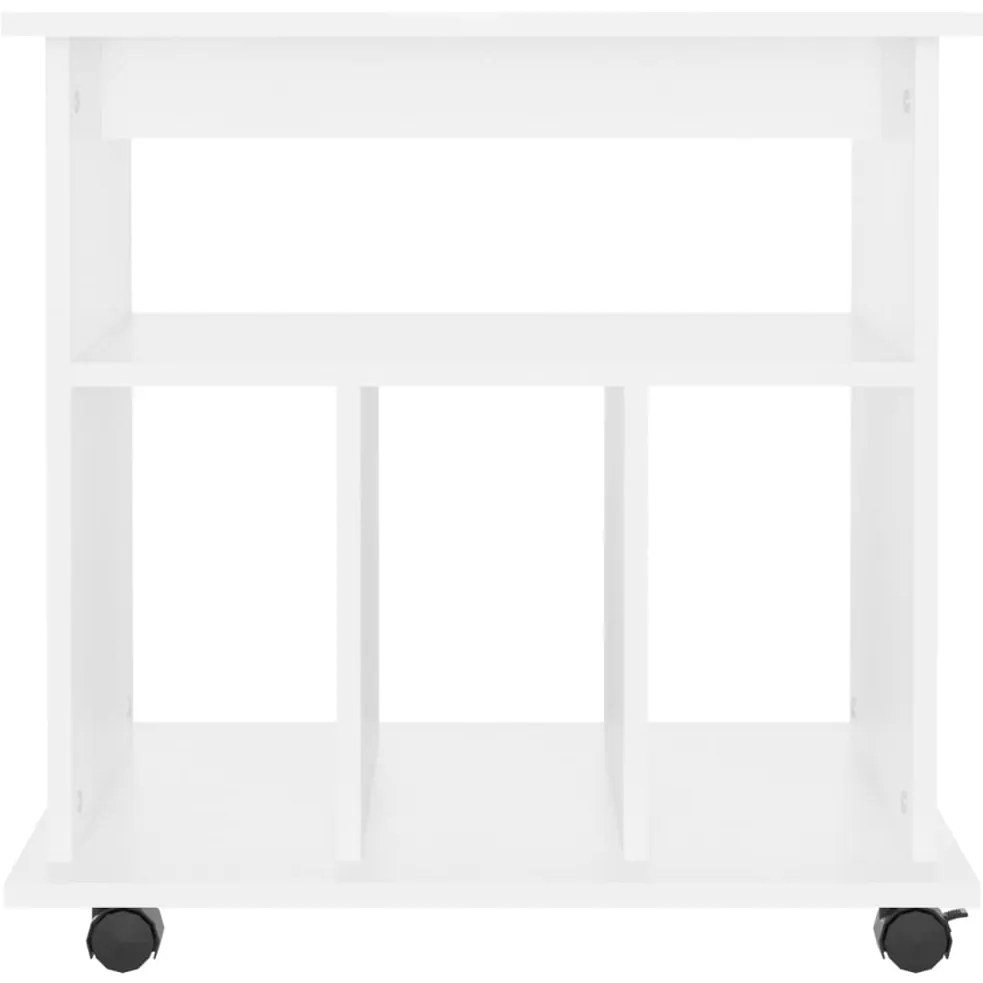 vidaXL Ντουλάπι Τροχήλατο Λευκό 60 x 45 x 60 εκ. από Επεξ. Ξύλο