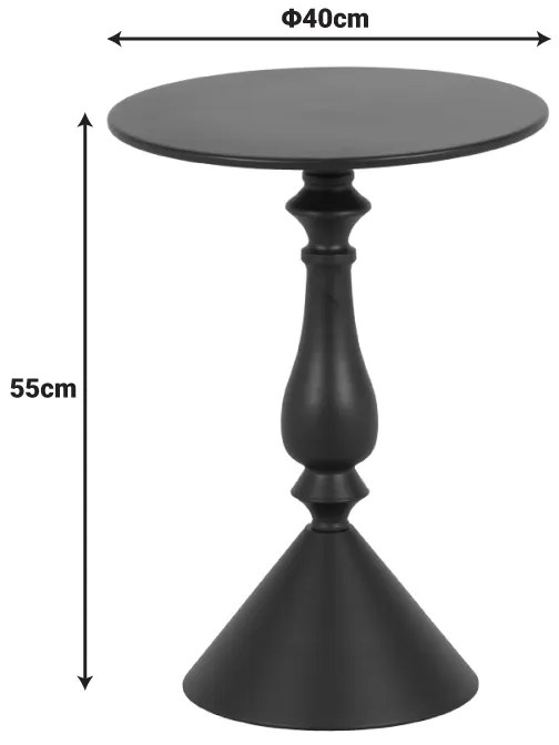 Βοηθητικό τραπέζι Lalou pakoworld μέταλλο σε λαδι απόχρωση Φ40x55εκ