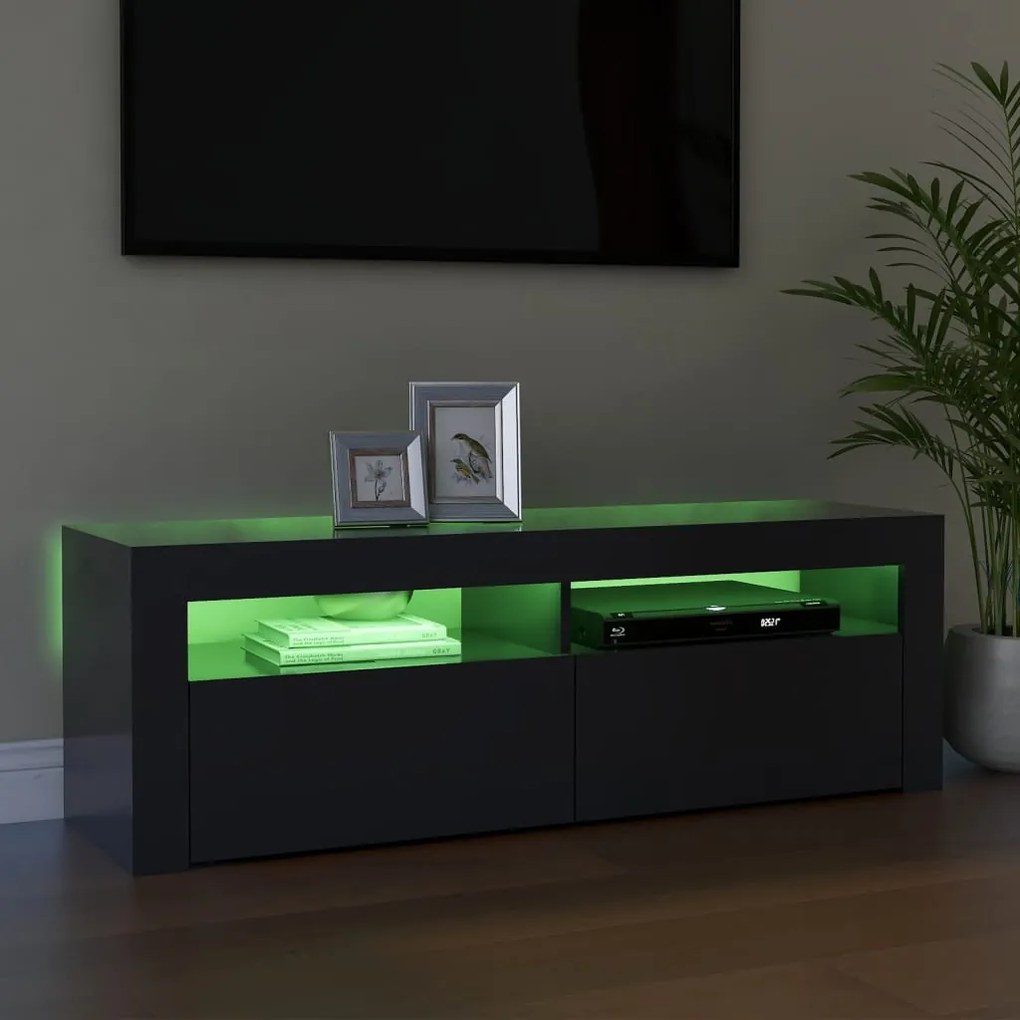 vidaXL Έπιπλο Τηλεόρασης με LED Γκρι 120 x 35 x 40 εκ.