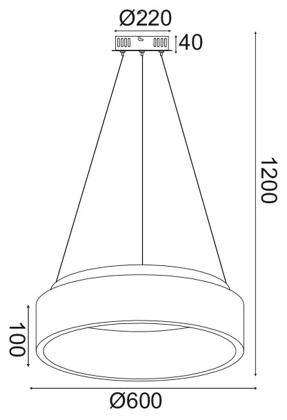 ΚΡΕΜΑΣΤΟ ΦΩΤΙΣΤΙΚΟ LED 48W 3000K 2630LM ΛΕΥΚΟ ΜΕΤΑΛΛΙΚΟ D60XH120CM APOLLO - 21W - 50W - BR81LEDP60WH