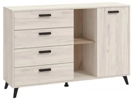 ΚΟΜΟΤΑ-ΜΠΟΥΦΕΣ UMBRIA 3K4F WHITE ΟΑΚ-GREY OAK 137,5x40x90,5εκ f.l.d 11011879