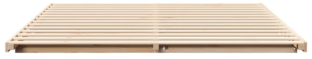 vidaXL Κρεβάτι δαπέδου Καφέ 200 x 200 cm Μασίφ ξύλο πεύκου