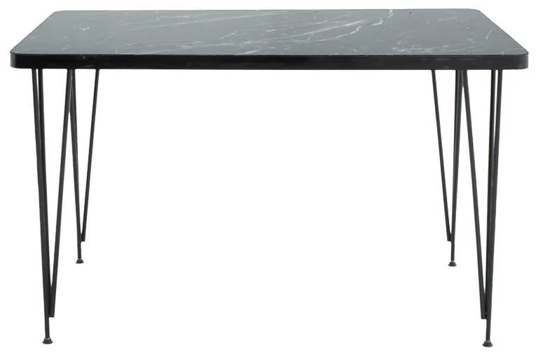 Τραπέζι Bruce pakoworld μαύρο μαρμάρου-μαύρο 120x73x73εκ - Μέταλλο - 197-000141