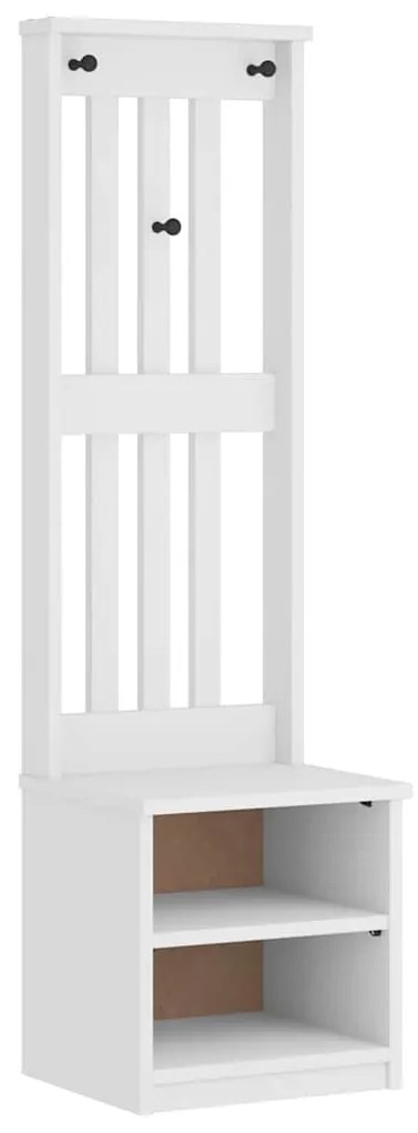 vidaXL Δέντρο χωλ SANDNES Λευκό 45x40x159,5 εκ. Πεύκο μασίφ ξύλο