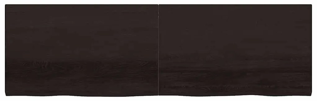 vidaXL Πάγκος Μπάνιου Σκούρο Καφέ 200x60x(2-4) εκ. Επεξεργ. Μασίφ Ξύλο