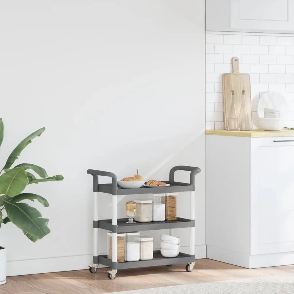 vidaXL Τροχήλατη Βάση 3 Επιπέδων Γκρι 77 x 34 x 72 εκ. από Αλουμίνιο