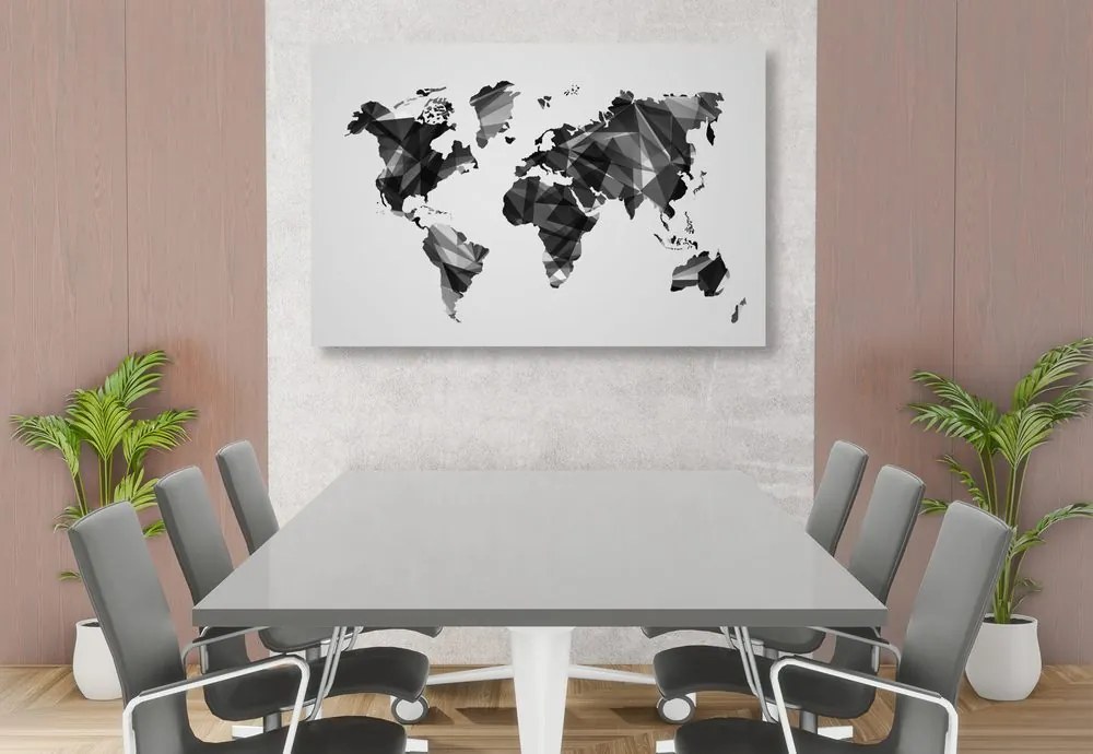 Εικόνα στον παγκόσμιο χάρτη φελλού σε διανυσματικό γραφικό σχέδιο σε ασπρόμαυρο σχέδιο - 90x60  flags
