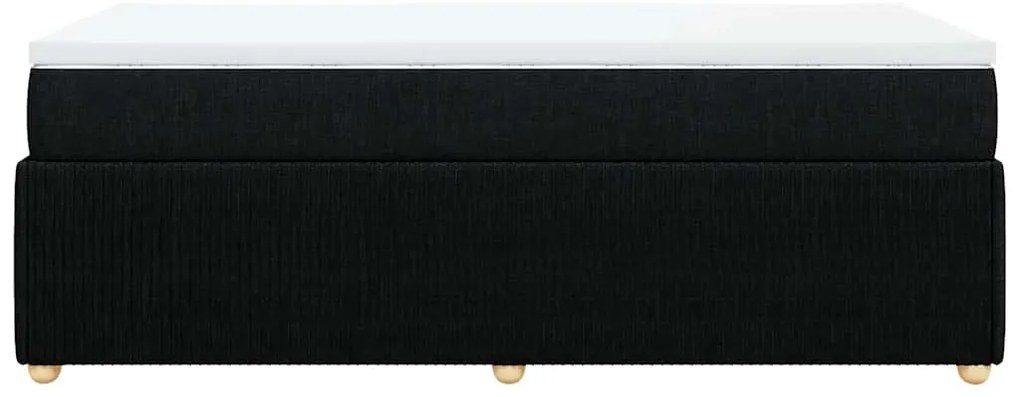 vidaXL Κρεβάτι Boxspring με Στρώμα Μαύρο 90x190 εκ.Υφασμάτινο