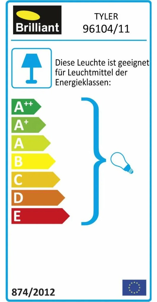 Απλίκες τοίχου Brilliant Tyler Γκρι Μέταλλο 60 W E27