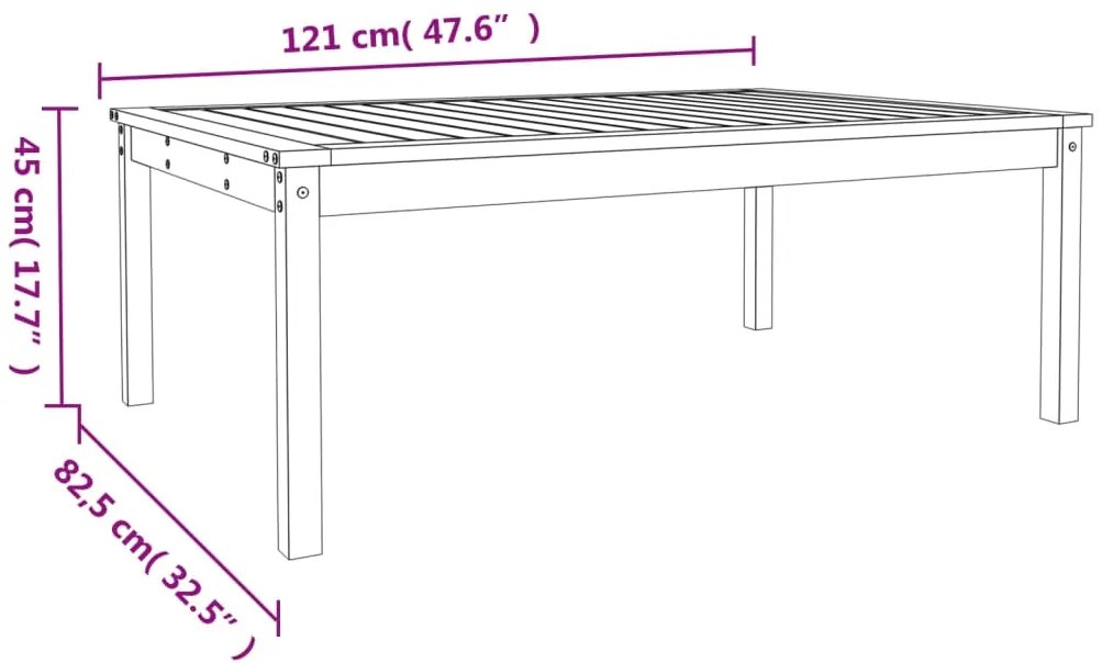 ΤΡΑΠΕΖΙ ΚΗΠΟΥ ΚΑΦΕ ΜΕΛΙ 121X82,5X45 ΕΚ. ΑΠΟ ΜΑΣΙΦ ΞΥΛΟ ΠΕΥΚΟΥ 824130