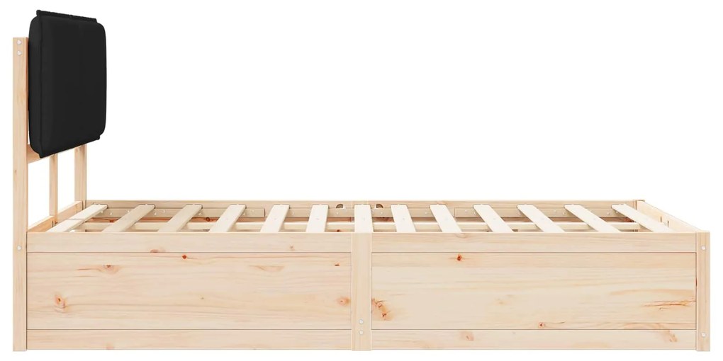 vidaXL Σκελετός Κρεβατιού με Επενδεδυμένο Κεφαλάρι Μαύρο 120 x 200 cm