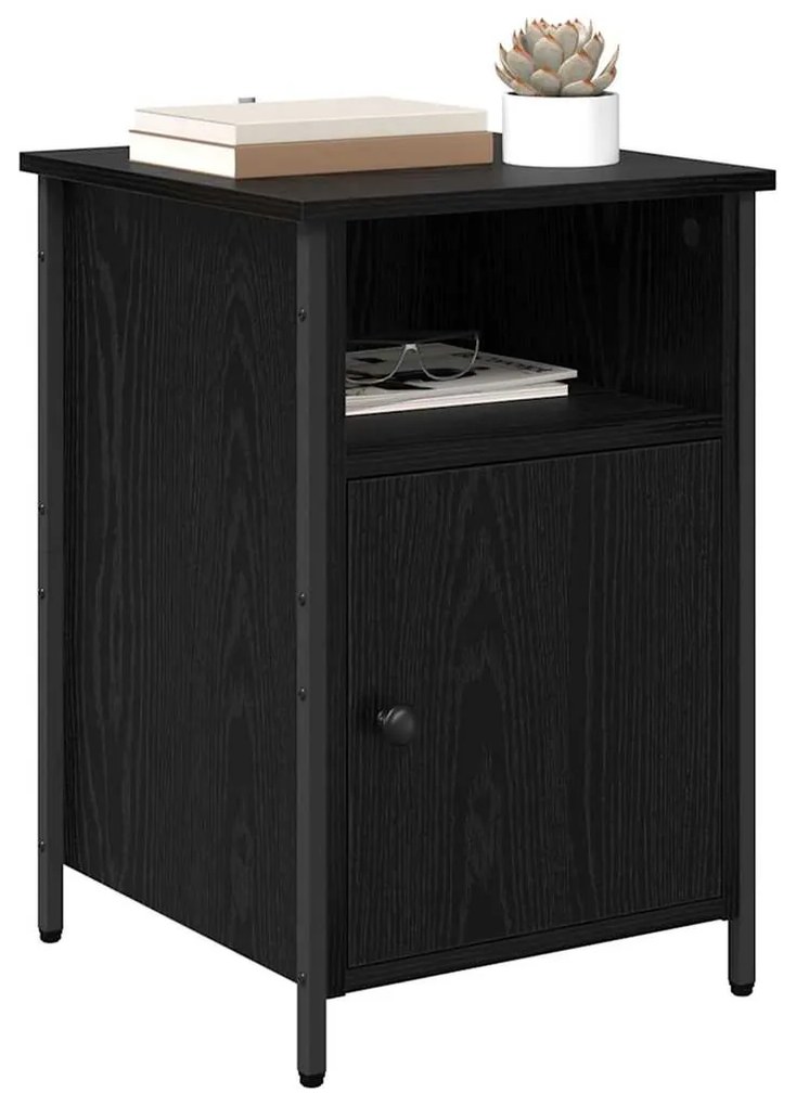 vidaXL Κομοδίνο Μαύρη Οξυά 40 x 42 x 60 εκ. Επεξεργασμένο ξύλο