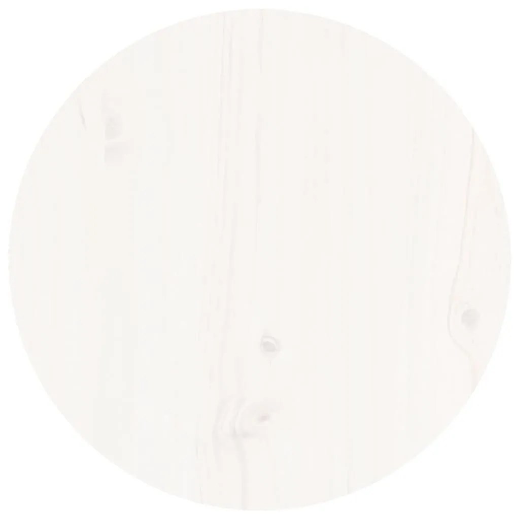 Τραπεζάκι Σαλονιού Λευκό Ø 40x60 εκ. από Μασίφ Ξύλο Πεύκου - Λευκό