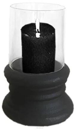 Κηροπήγιο Κεραμικό-Γυάλινο Μαύρο Art Et Lumiere 16x21,5εκ. 10680