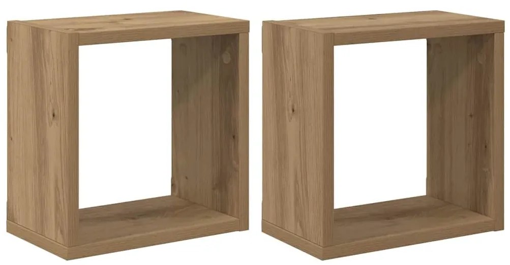 vidaXL Ράφια Τοίχου με ράφι 2 pcs artisan δρυς 26 x 15 x 26 cm