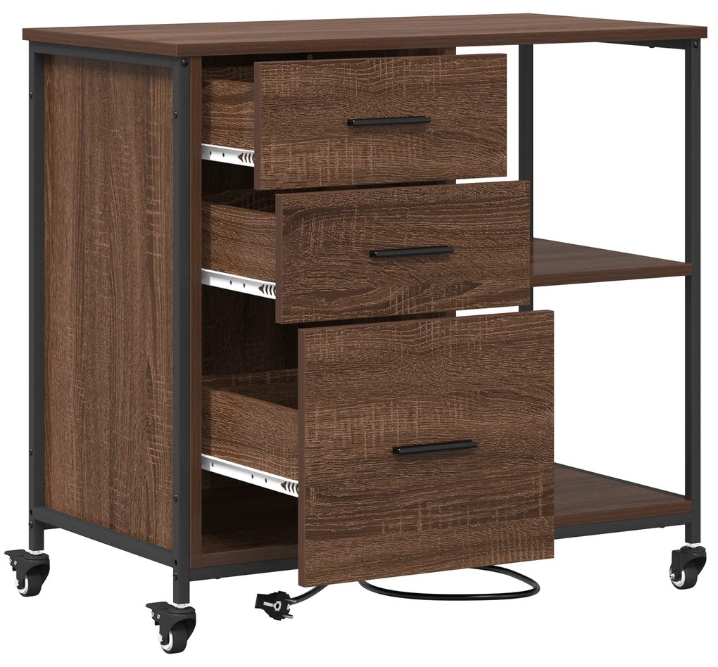 vidaXL Γραφείο Ντουλάπι Καφέ δρυς 76 x 41 x 72 cm Επεξεργασμένο ξύλο