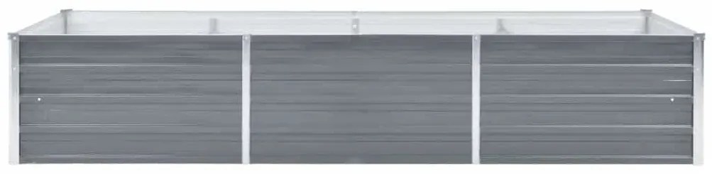 vidaXL Ζαρντινιέρα Υπερυψωμένη Γκρι 240x80x45 εκ. Γαλβανισμ. Χάλυβας
