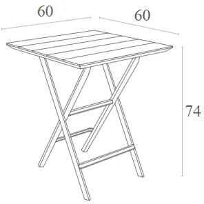 HELEN OLIVE GREEN 60Χ60X74ΕΚ. ΤΡΑΠΕΖΙ ΠΤΥΣ/ΝΟ ΠΟΛ/ΝΙΟΥ