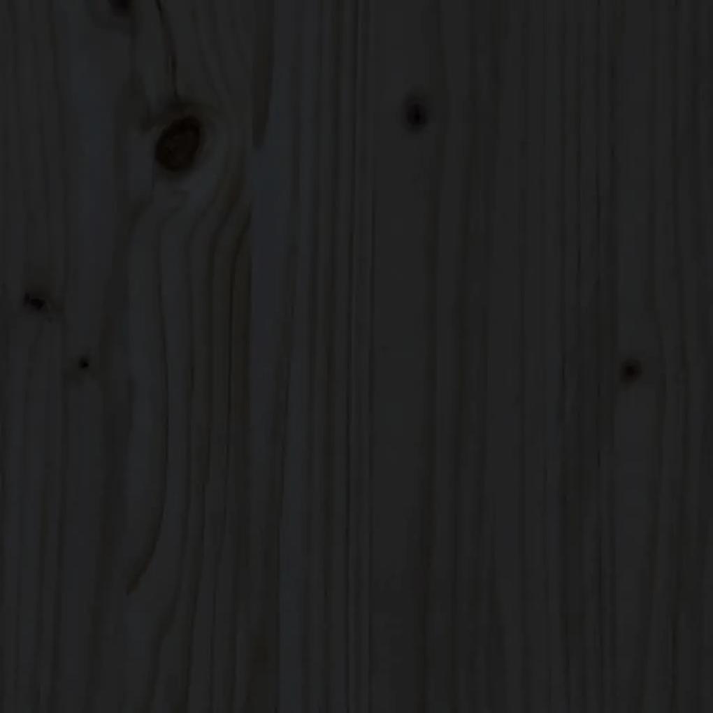 vidaXL Πλαίσιο Κρεβατιού με Κεφαλάρι Μαύρο 100x200εκ Μασίφ Ξύλο Πεύκου