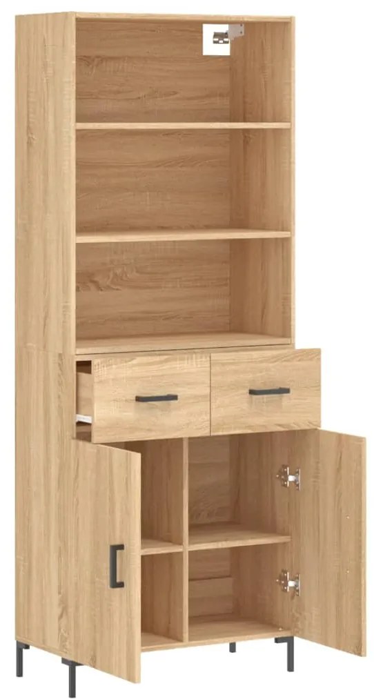 vidaXL Ντουλάπι Sonoma δρυς 69,5 x 34 x 180 εκ. από Επεξεργασμένο Ξύλο