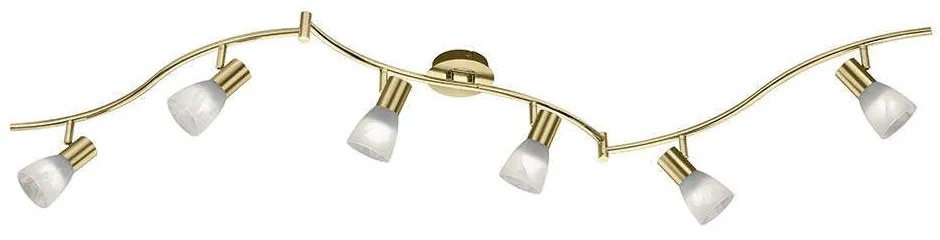 Φωτιστικό Οροφής-Σποτ Led Levisto 6x400Lm 180x21x11cm Brass Mat 871010608 Trio Lighting Metal, Glass