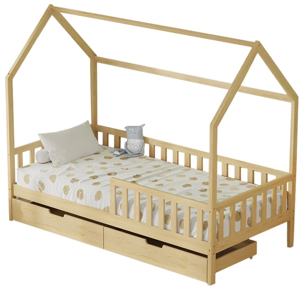 ΚΡΕΒΑΤΙ ΠΑΙΔΙΚΟ ΜΕ ΣΥΡΤΑΡΙΑ PHYLLIS HM724.01 τ.MONTESSORI ΦΥΣΙΚΟ 196x97x161Υεκ.