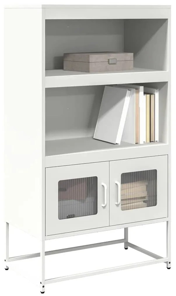 Highboard Λευκό 68x39x123 cm Ατσάλι - Λευκό
