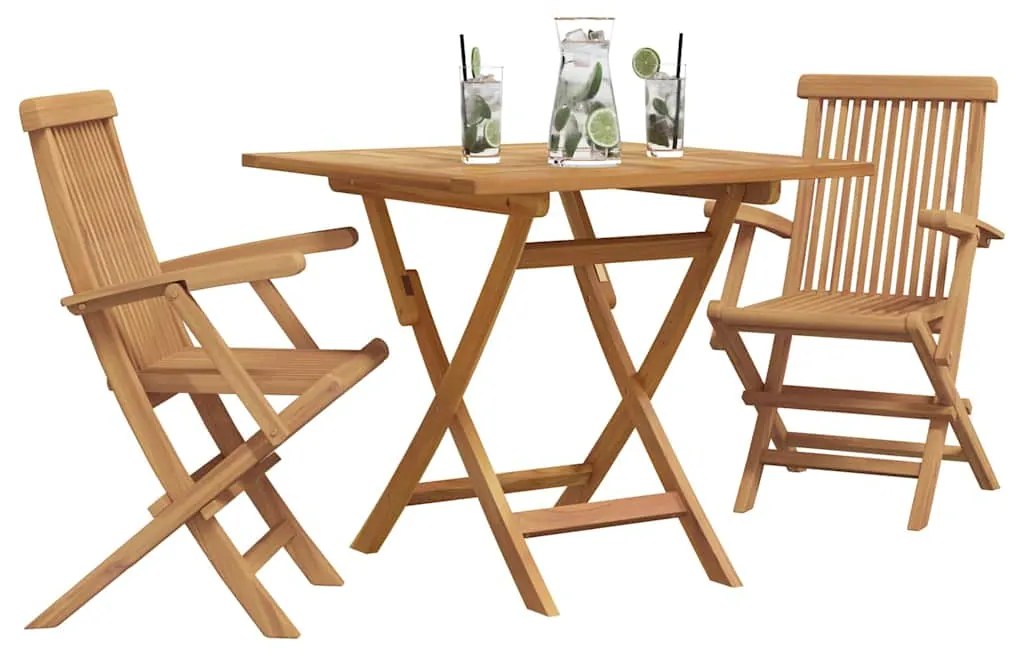 vidaXL Σετ Τραπεζαρίας Κήπου 2 pcs Καφέ Μασίφ ξύλο teak