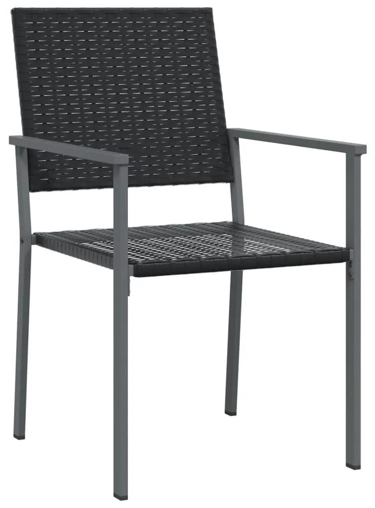 Καρέκλες Κήπου 2 τεμ. Μαύρο 54x62,5x89 εκ. από Συνθετικό Ρατάν - Μαύρο