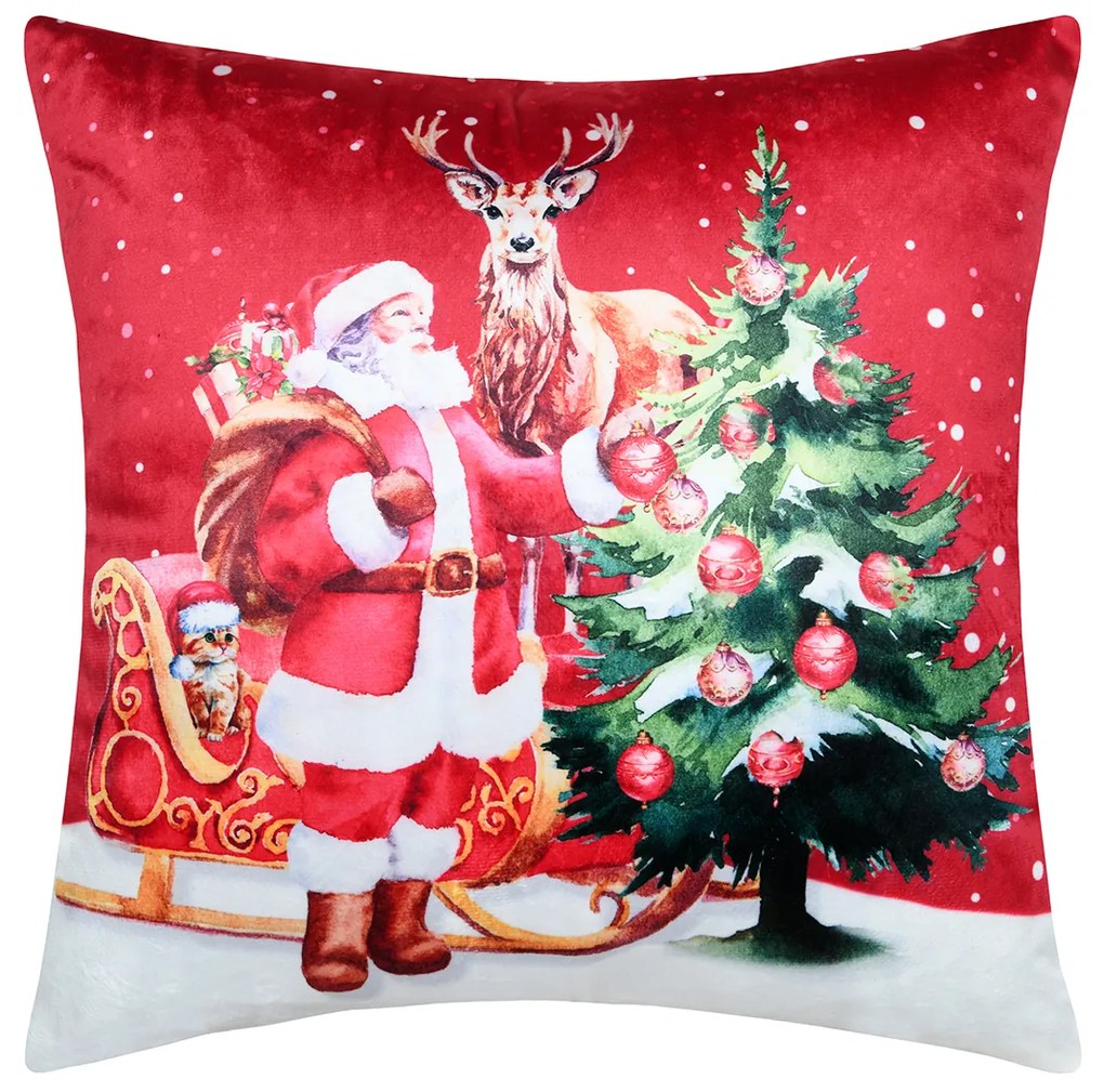 Χριστουγεννιάτικο Μαξιλάρι Βελουτέ (40X40) S-F Noel Rouge C0D834001