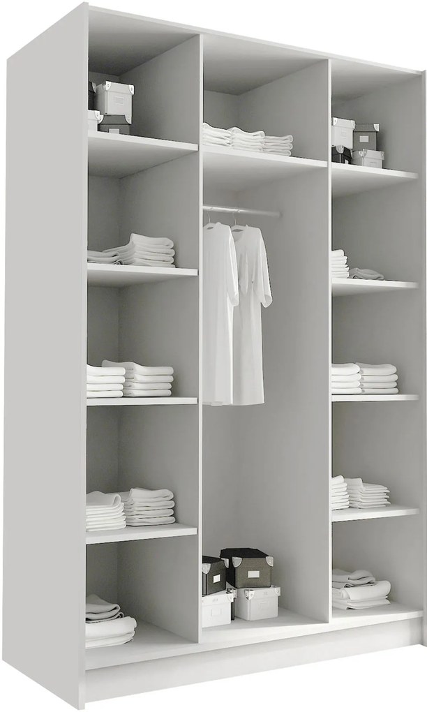 Ντουλάπα Calia III Τρίφυλλη-Leuko-Mauro